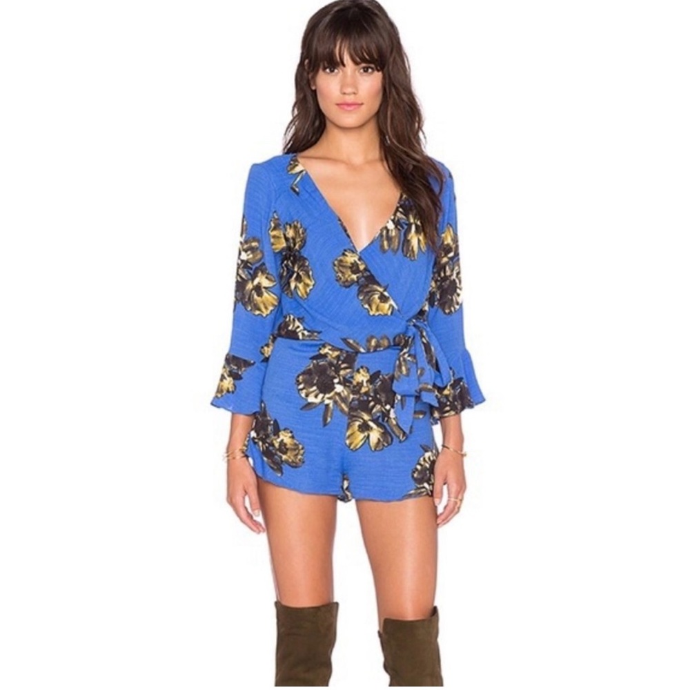 Blue Floral Spring Romper